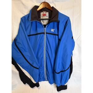 Swix Technical Wear Windbreaker Jacket Mens M Blue Black 90s Ski Nordic